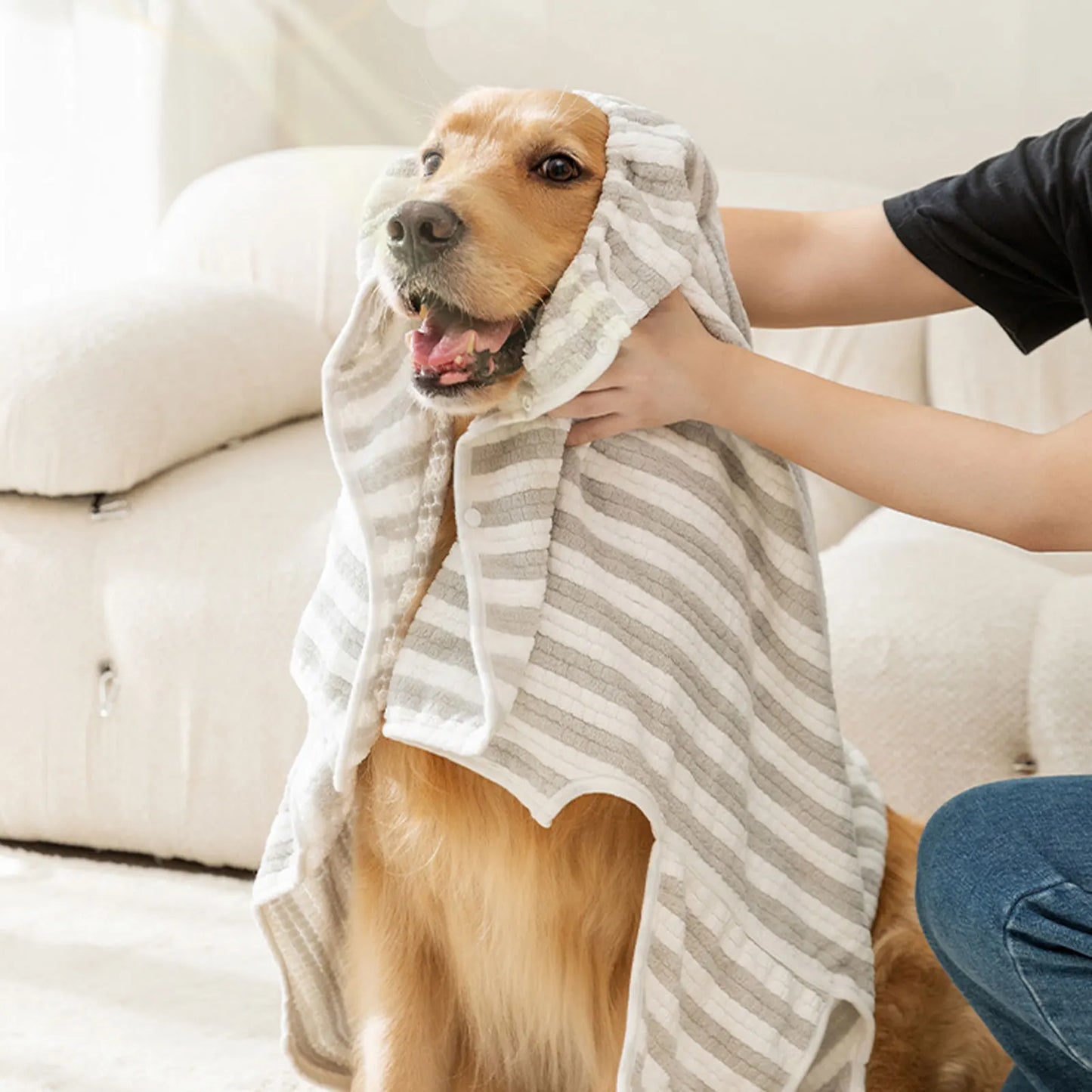 Cloud Canine Bath Towel Gray